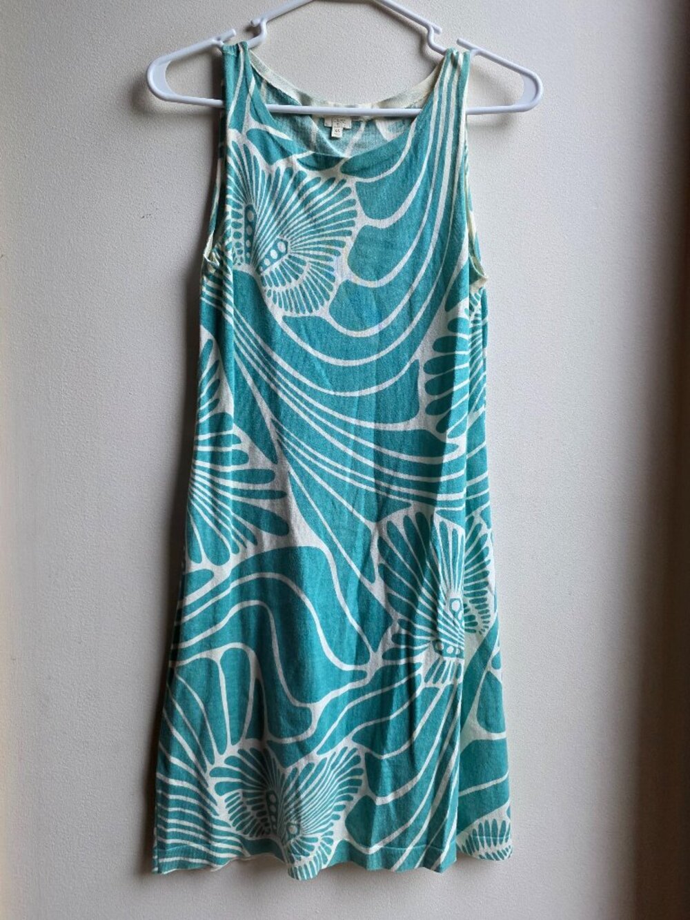 J. Crew Blue/Green Scoop Neck Sleeveless Knit Sun Dress Size XS